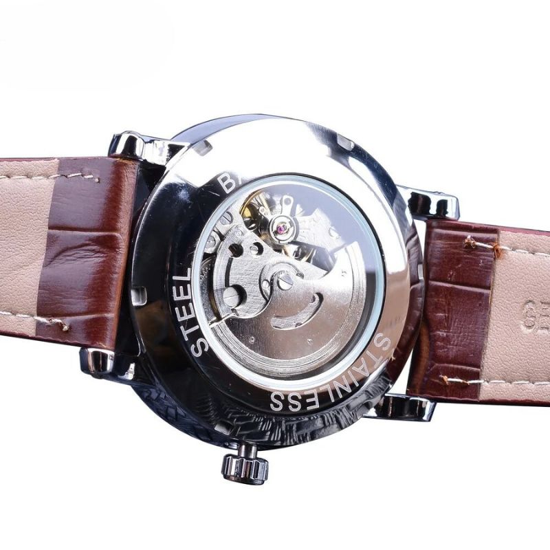 Fashion Luxury Leather Full Automatic Mechanical Watch